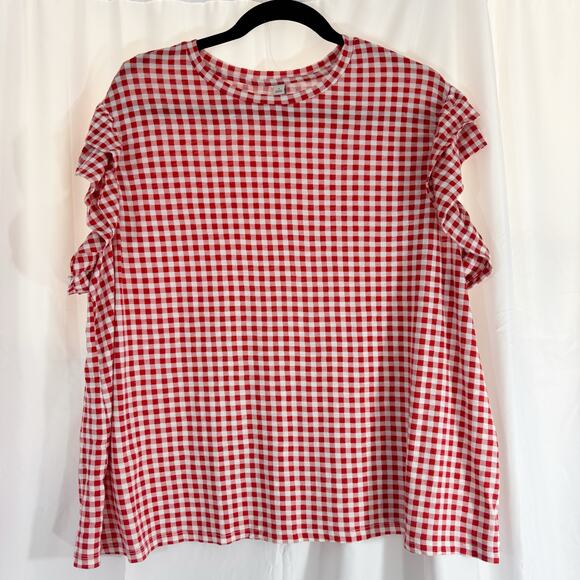 Torrid Women’s Belle Isle Gingham Crew Tank Red White Size 1 (14/16) - Picture 3 of 6
